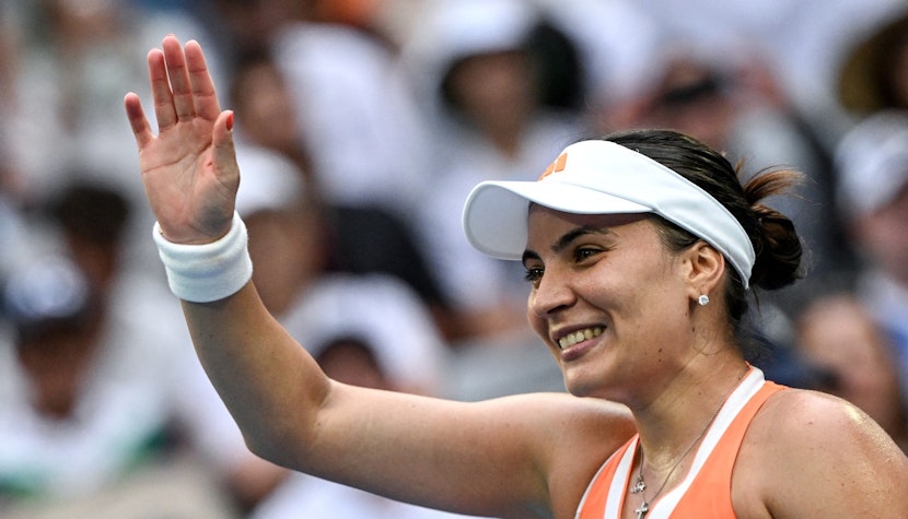 Gabriela Ruse, la Australian Open 2026 Gabriela Ruse, la Australian Open 2026, salută publicul