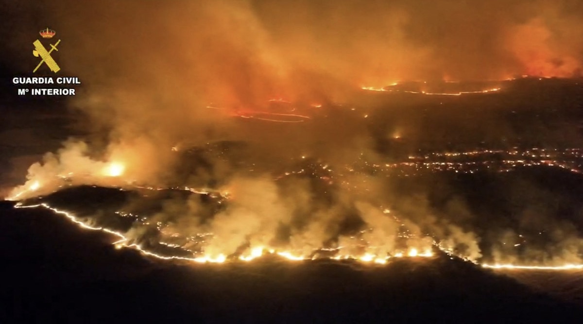 Incendiu uriaș în apropiere de Madrid: 12.000 hectare arse și zeci de evacuări