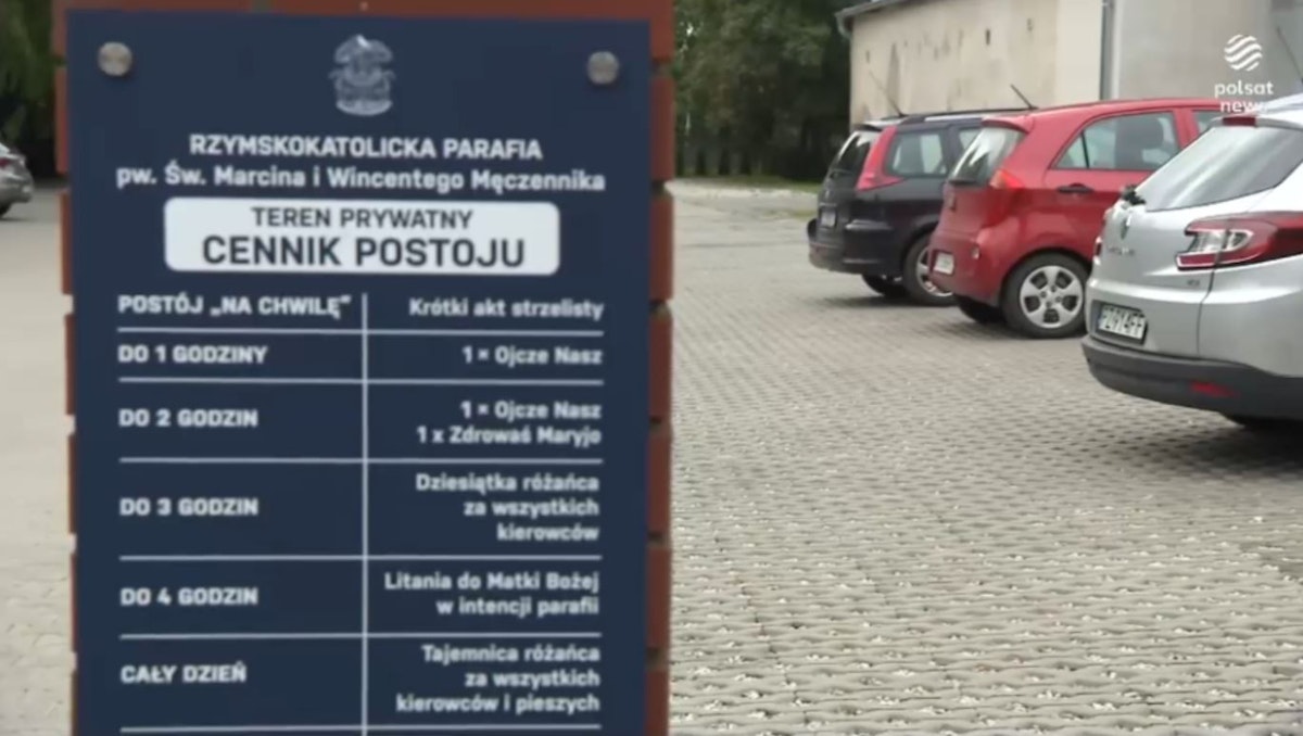 O parcare din Polonia introduce plata cu rugăciuni în loc de bani