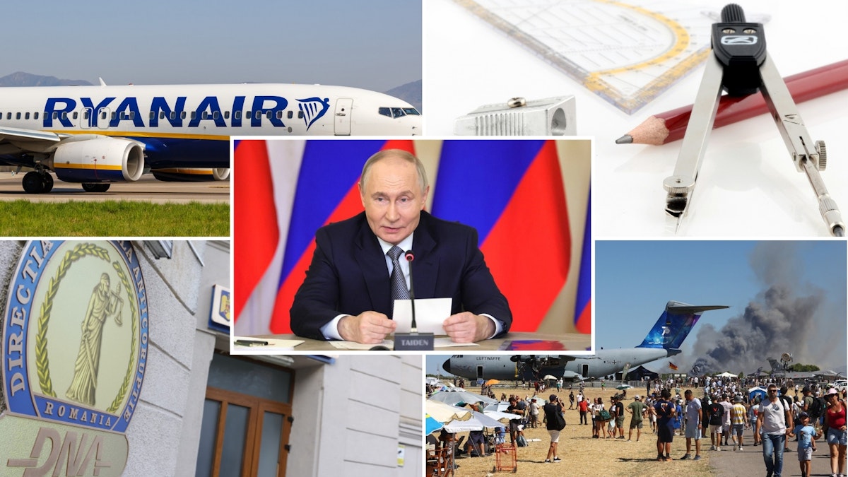 PE SCURT: Ryanair taie zboruri, DNA anchetează examene, un avion militar se prăbușește, iar emisarii lui Trump negociază cu Putin