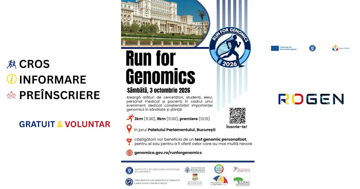 Run for Genomics 2026: Alergare pentru sănătate și cercetare genomică în România