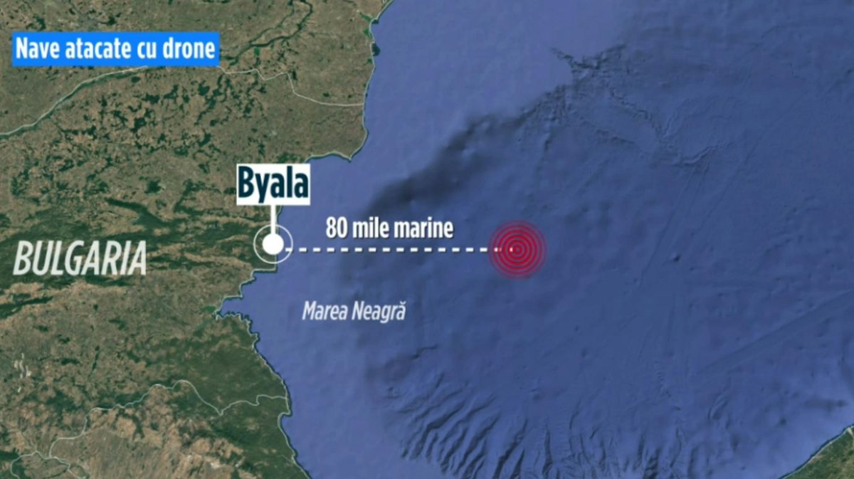 Două nave au fost lovite de drone în Marea Neagră, iar una s-a scufundat, a declarat premierul Bulgariei