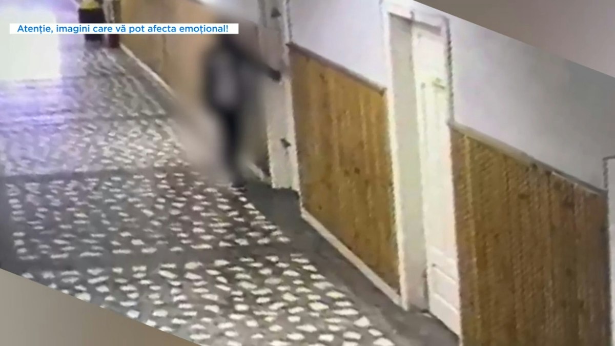 Atac cu cuțitul la școala din Bistrița, surprins de camerele de supraveghere