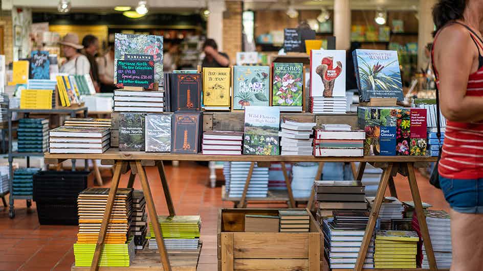 Books in a bookstore