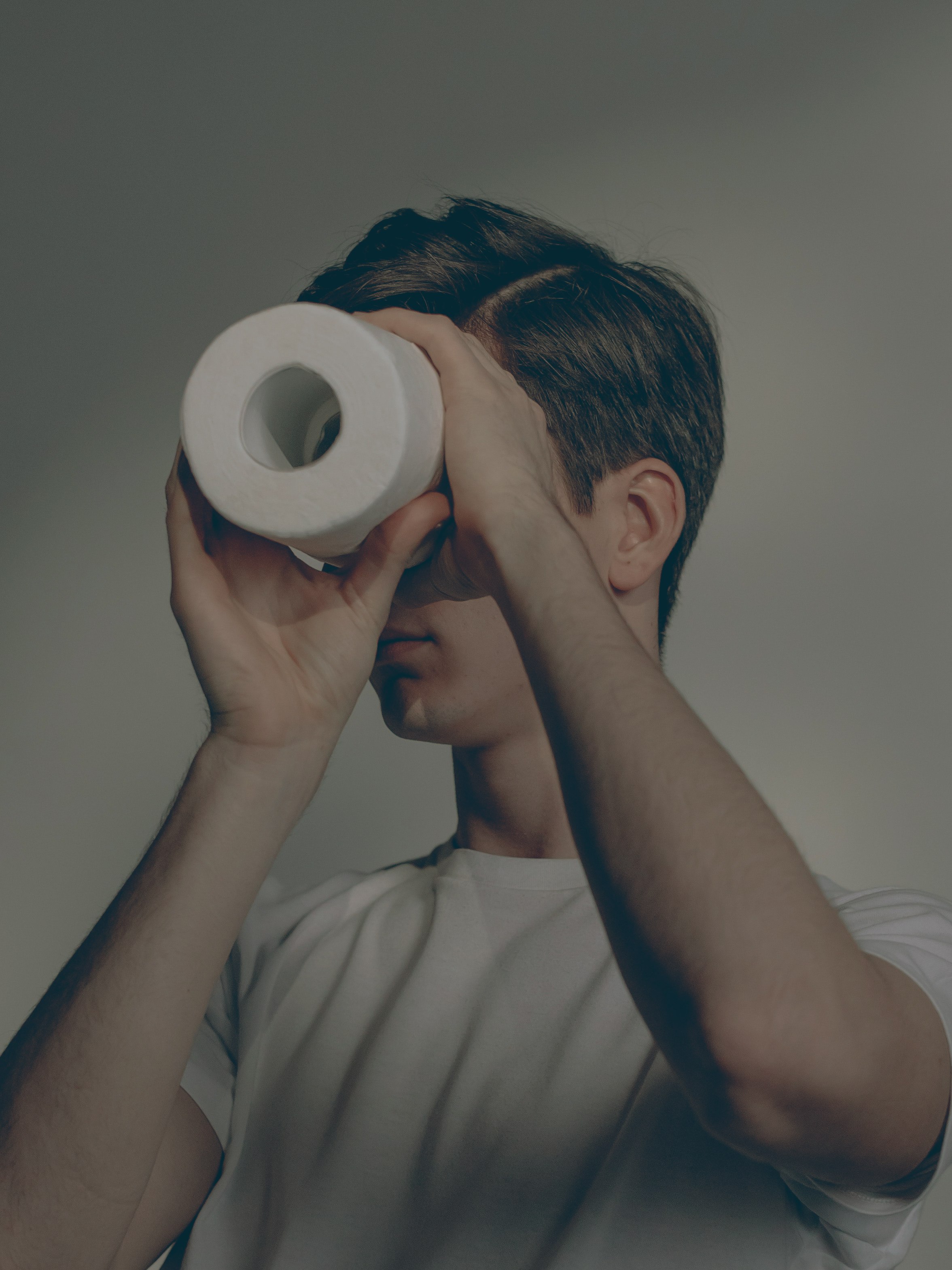 Looking through toilet paper roll