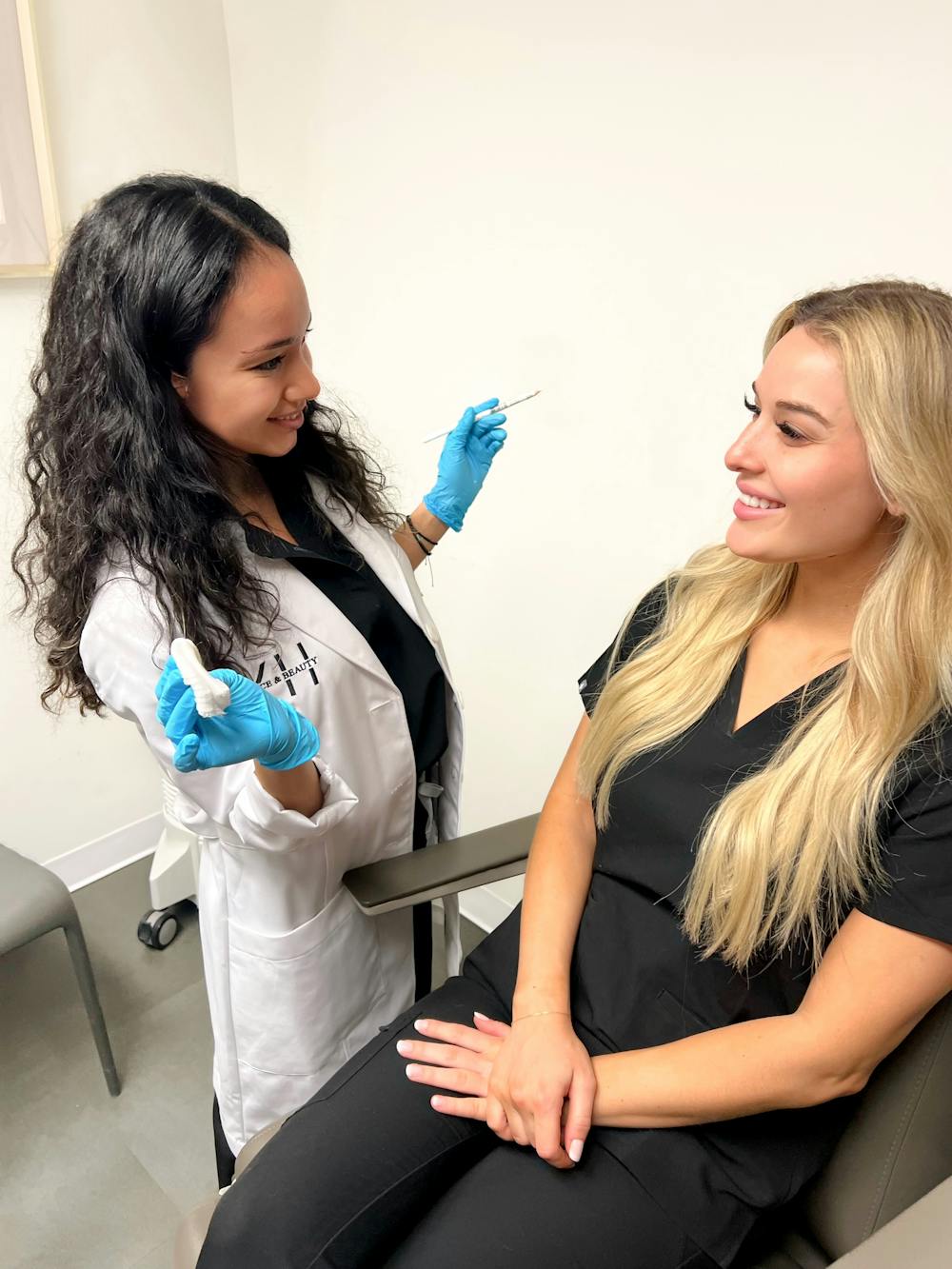 Patient receiving injectable treatment