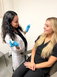 Patient receiving injectable treatment