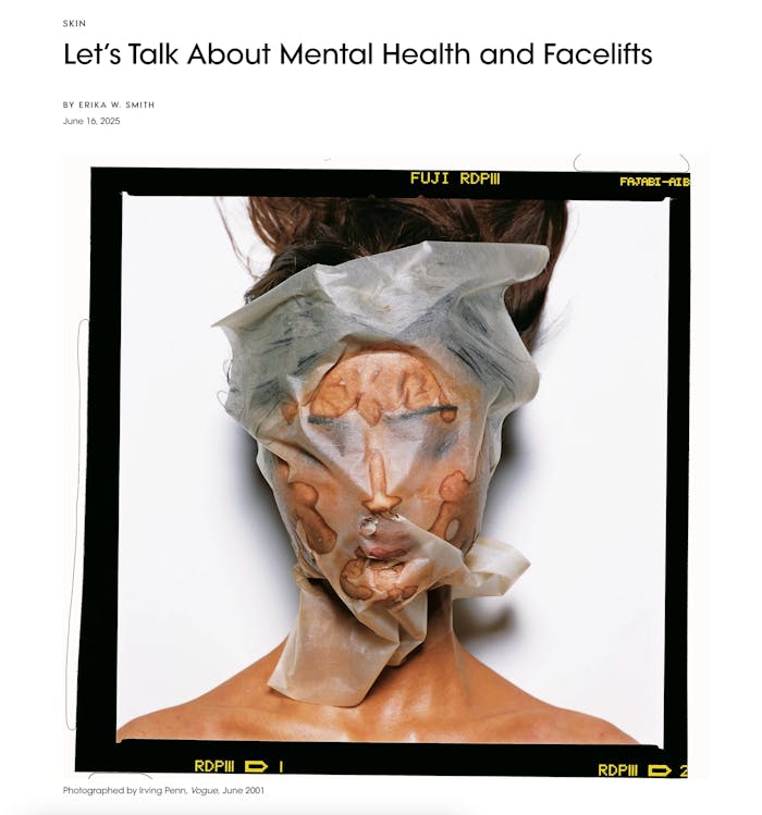 Dr. Halaas featured in Vogue Article on Mental Health and Facelifts