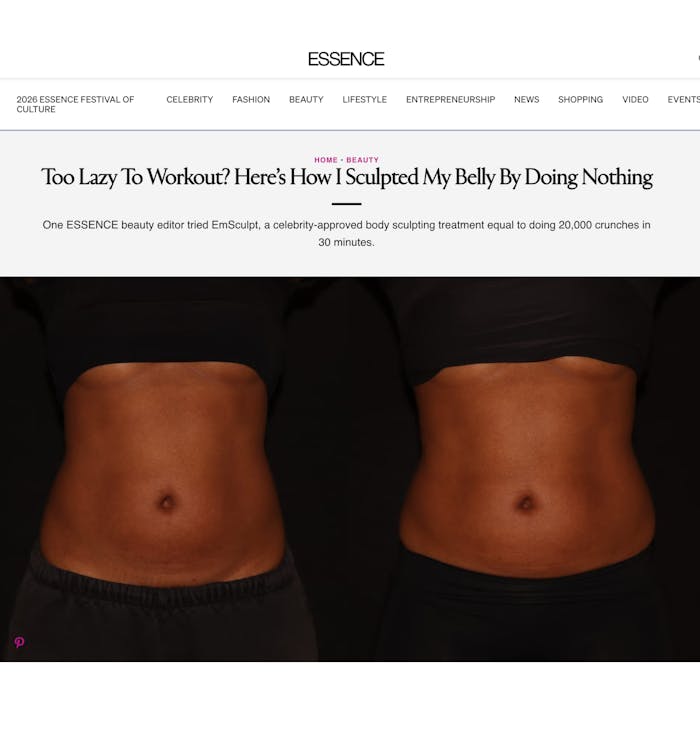 Dr. Halaas featured in Essence Article on the body sculpting treatment, EmSculpt