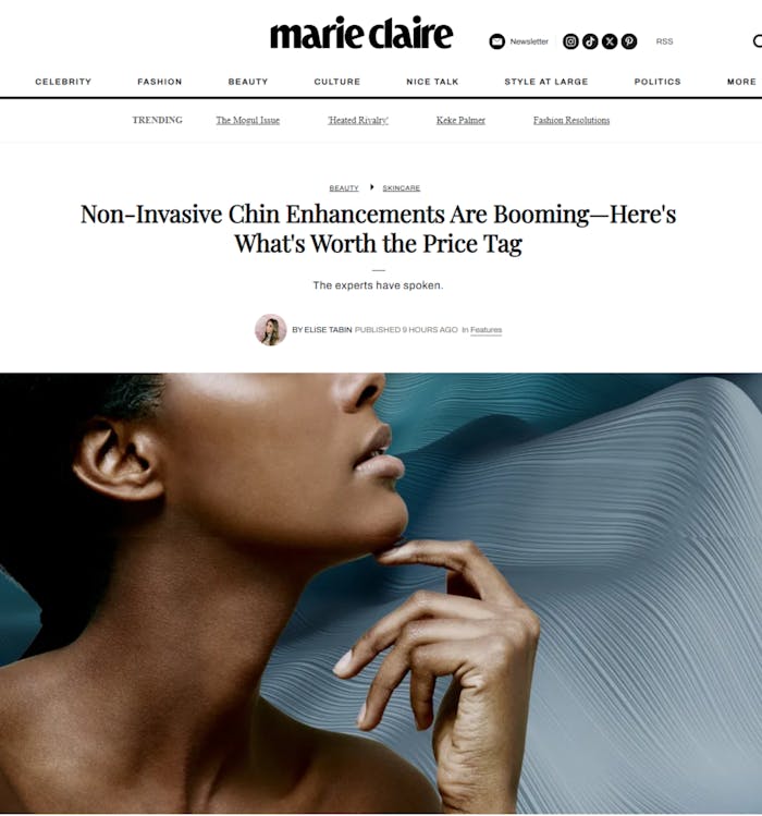 Dr. Halaas featured in Marie Claire Article on the non-invasive chin enhancements