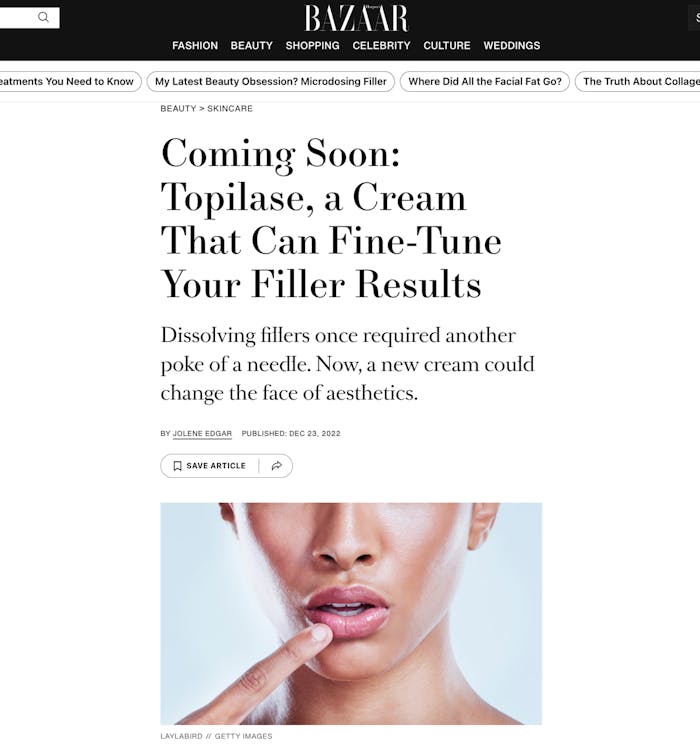 Dr. Halaas featured in Bazaar Article on Topilase