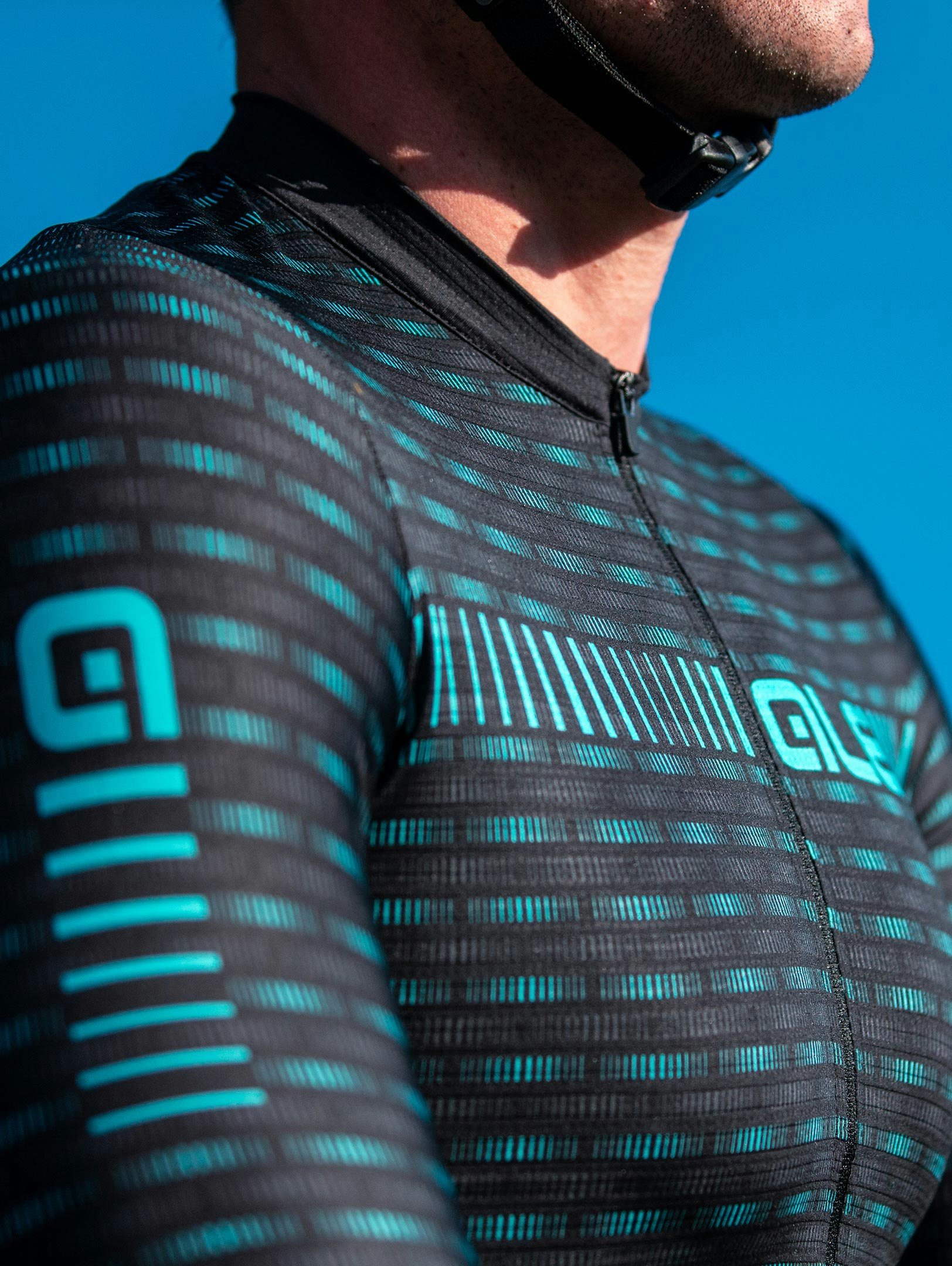 Green road men short sleeve jersey black