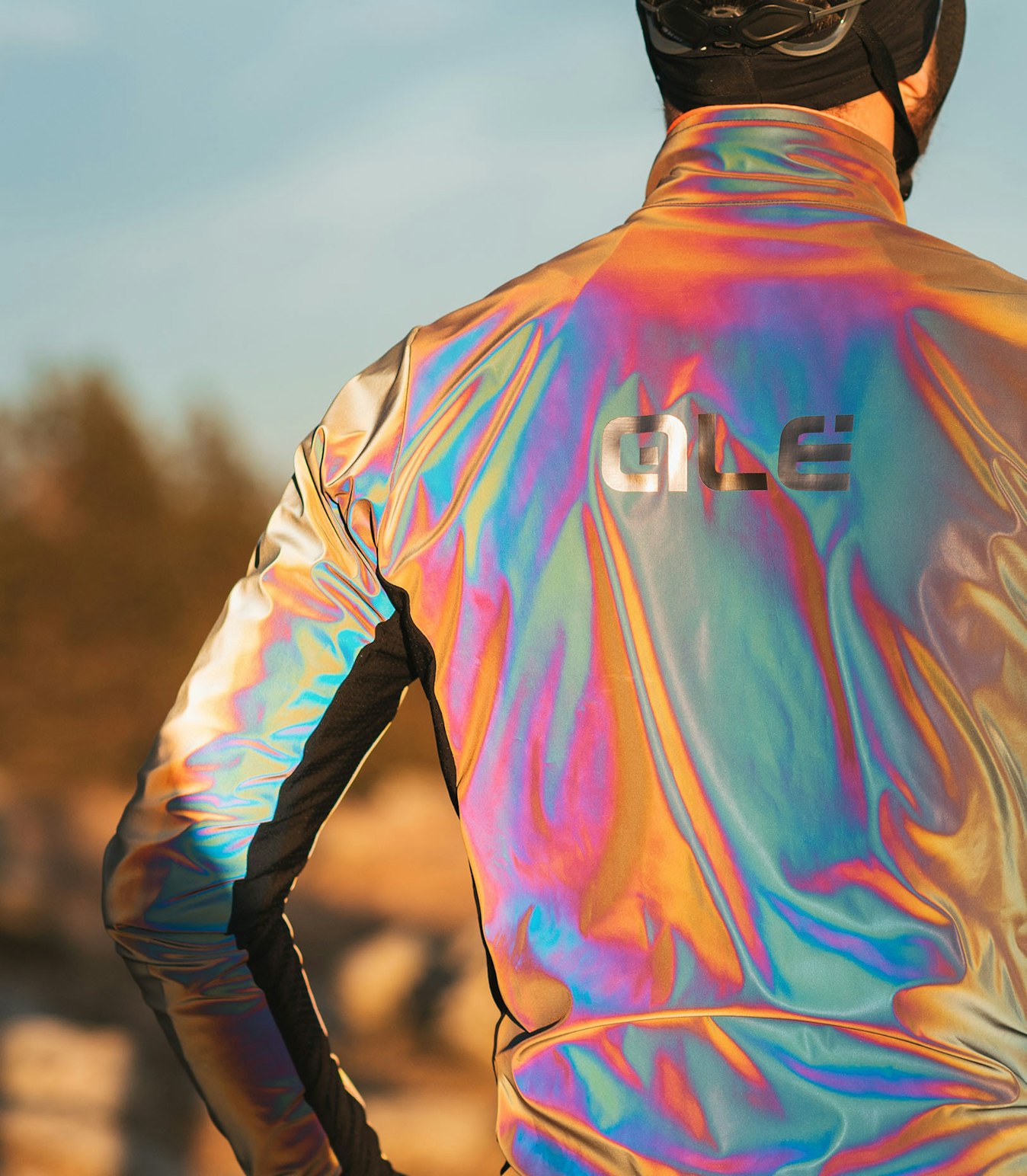 Guscio iridescent reflective men jacket gray | Alebikewear