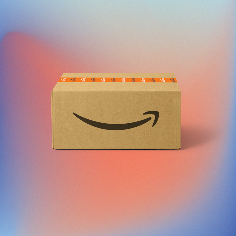 Amazon package with gradient background