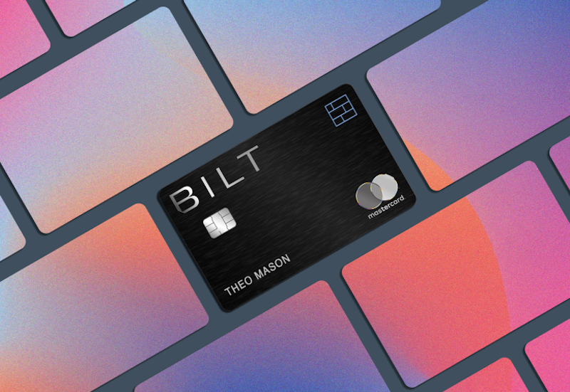Bilt Mastercard inlaid with colorful bricks