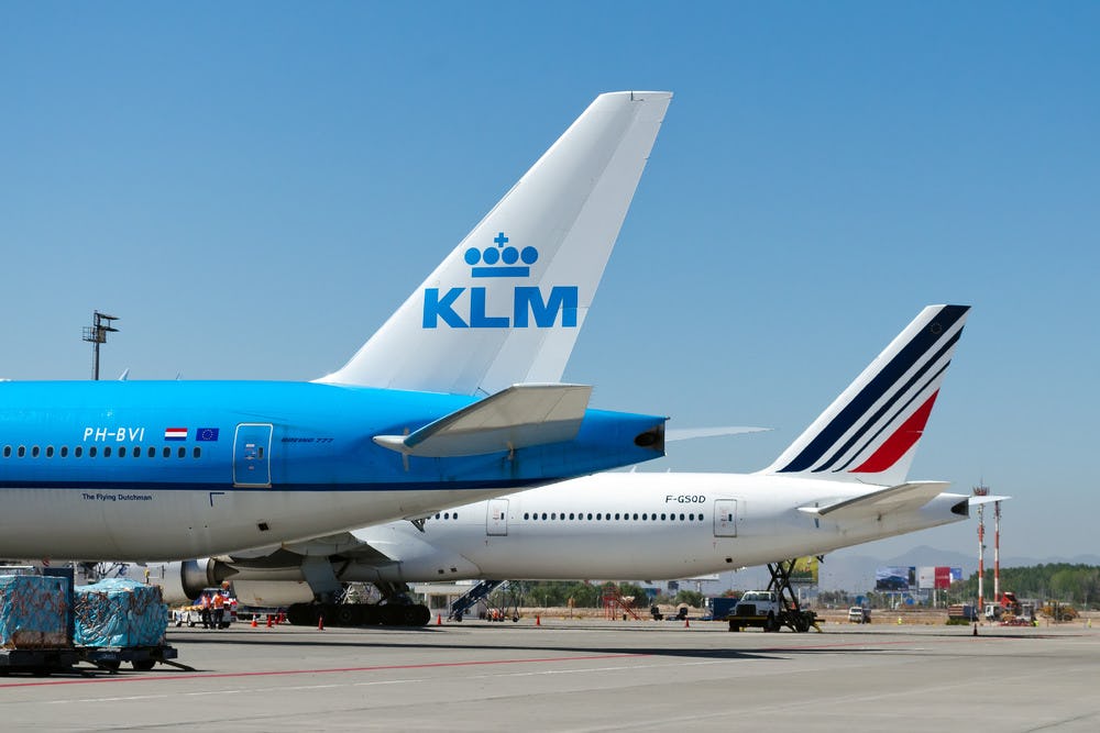 Air France + KLM plane tails