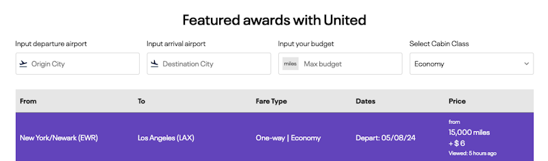 Featured awards with United