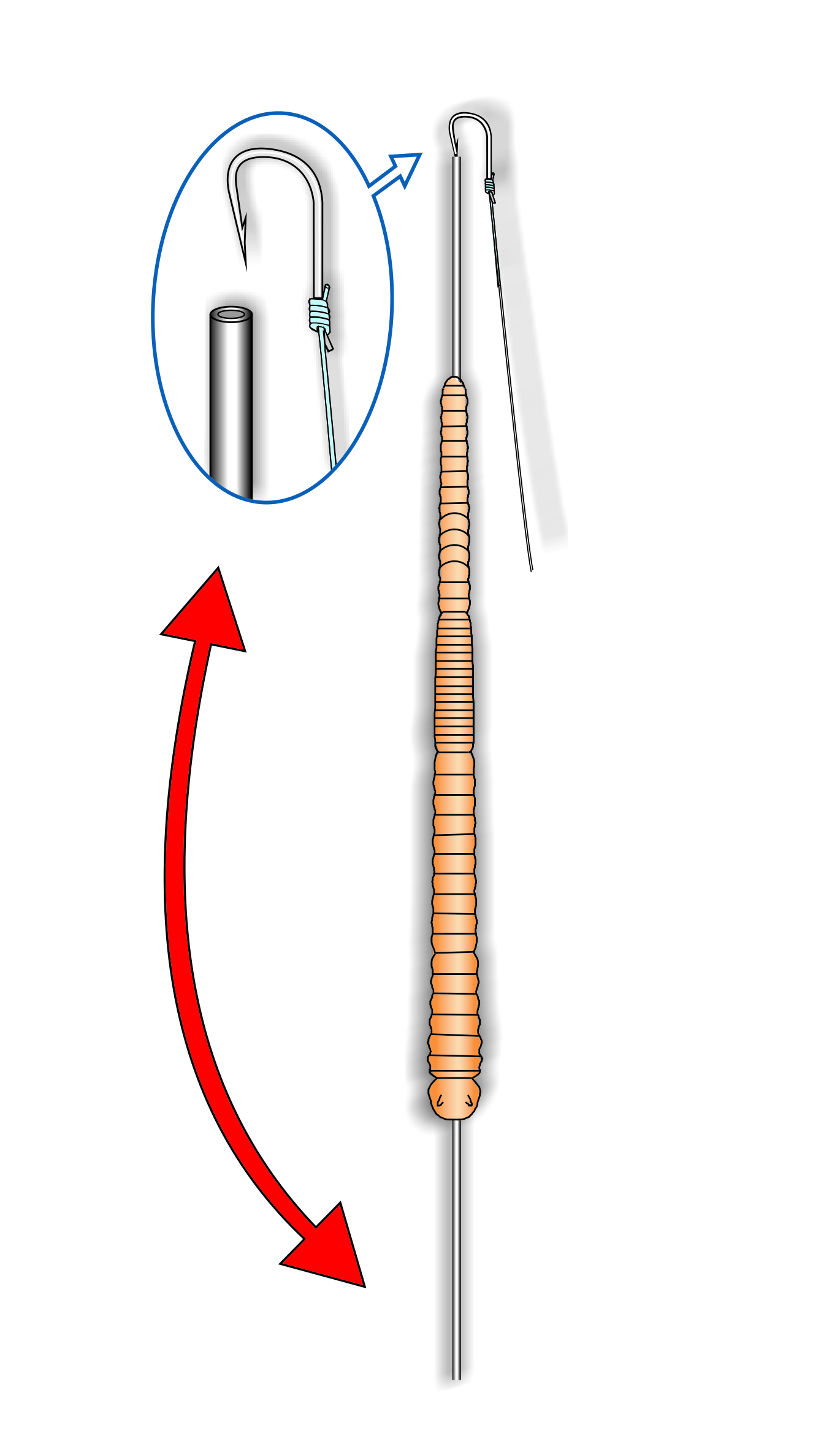 sea baiting needles x 2 per pack for ragworm,lugworm and other baits. 