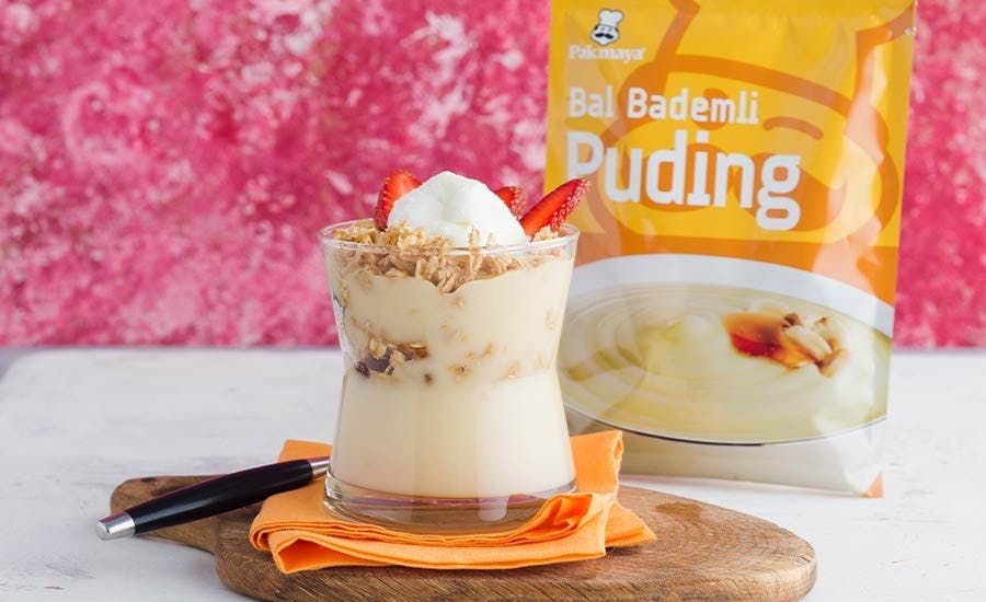 Maraş Dondurmalı ve Yulaf Ezmeli Bal Bademli Puding