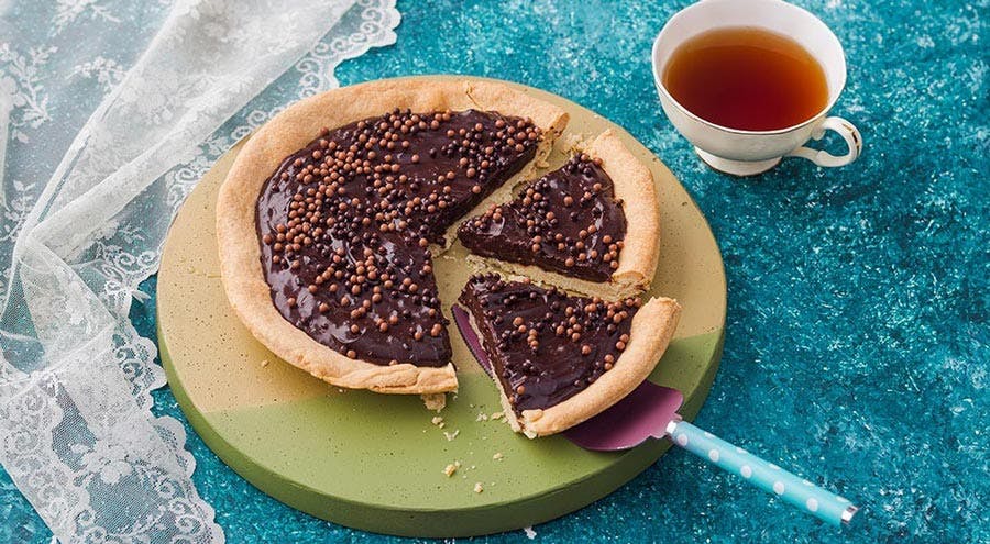 naneli çikolatalı pudingli tart