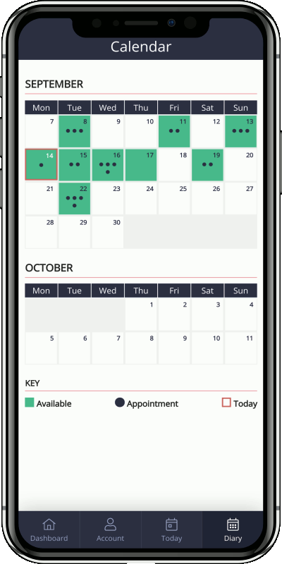 LCT Pro App Calendar View