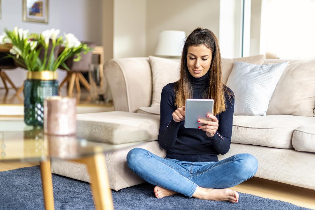 Woman Booking on tablet