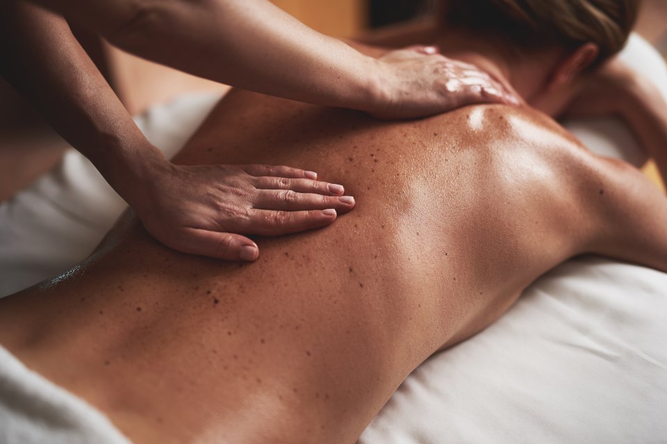 Woman receiving a Swedish Massage