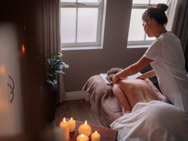 Relaxing spa massage at home