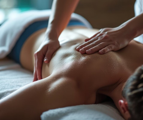 Man receiving regular massage treatment