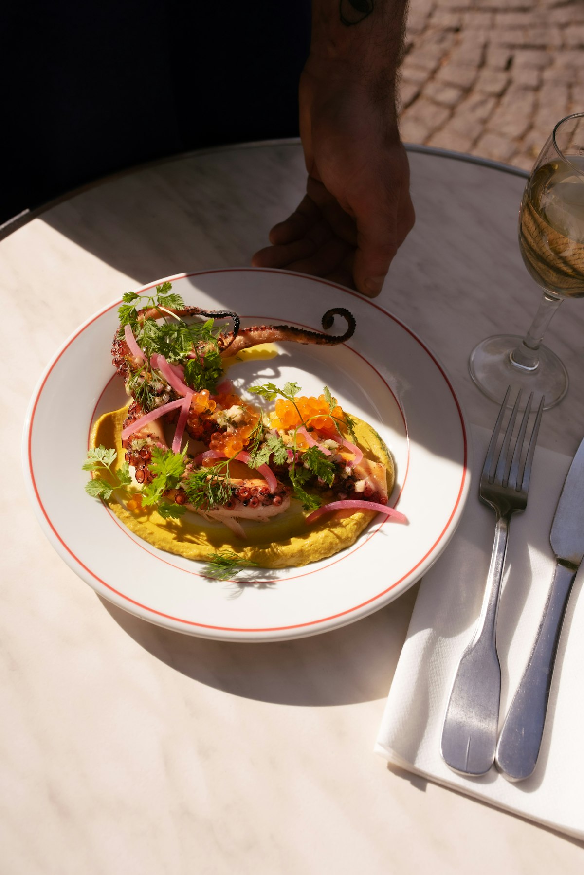 Comment cuisiner un parfait poulpe à la plancha, crème de maïs & coco ?