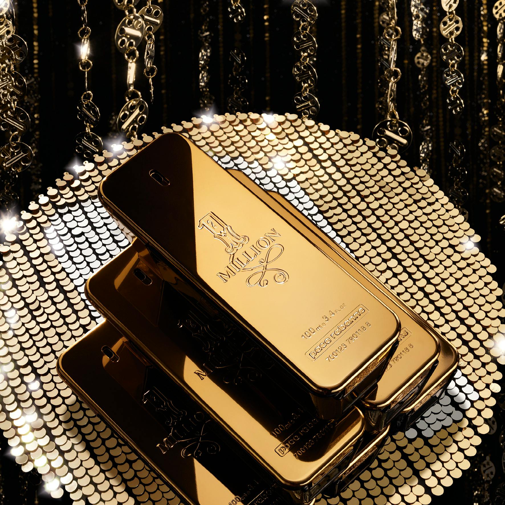 Boutons De Manchette Anciens Plaqué Or Paco Rabanne Parfums 1 Million - Vintage