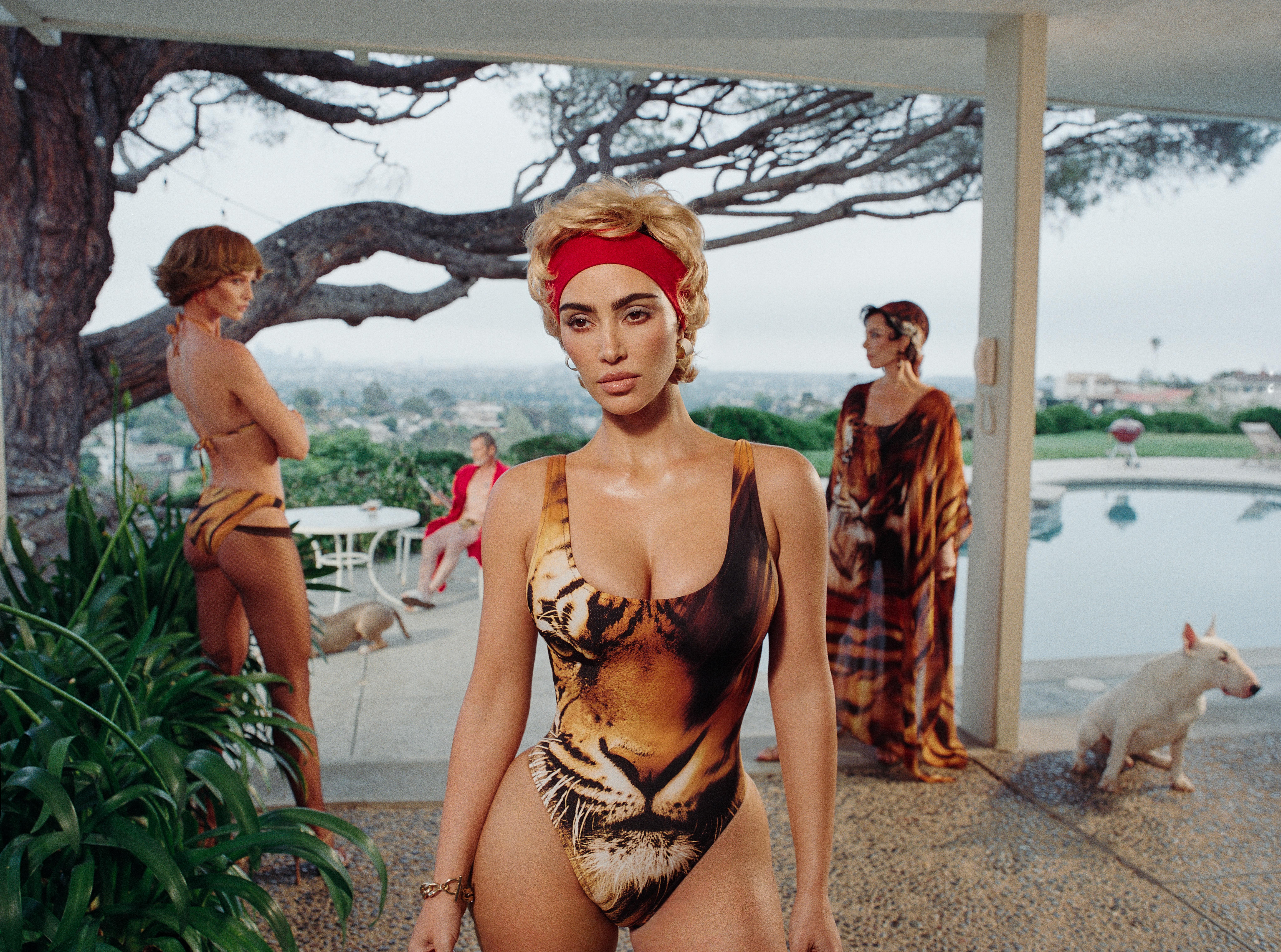 Tuta Avvolgente Roberto Cavalli X SKIMS, Stampa Tigre, Taglia 2XL, Nuovo Con Etichette