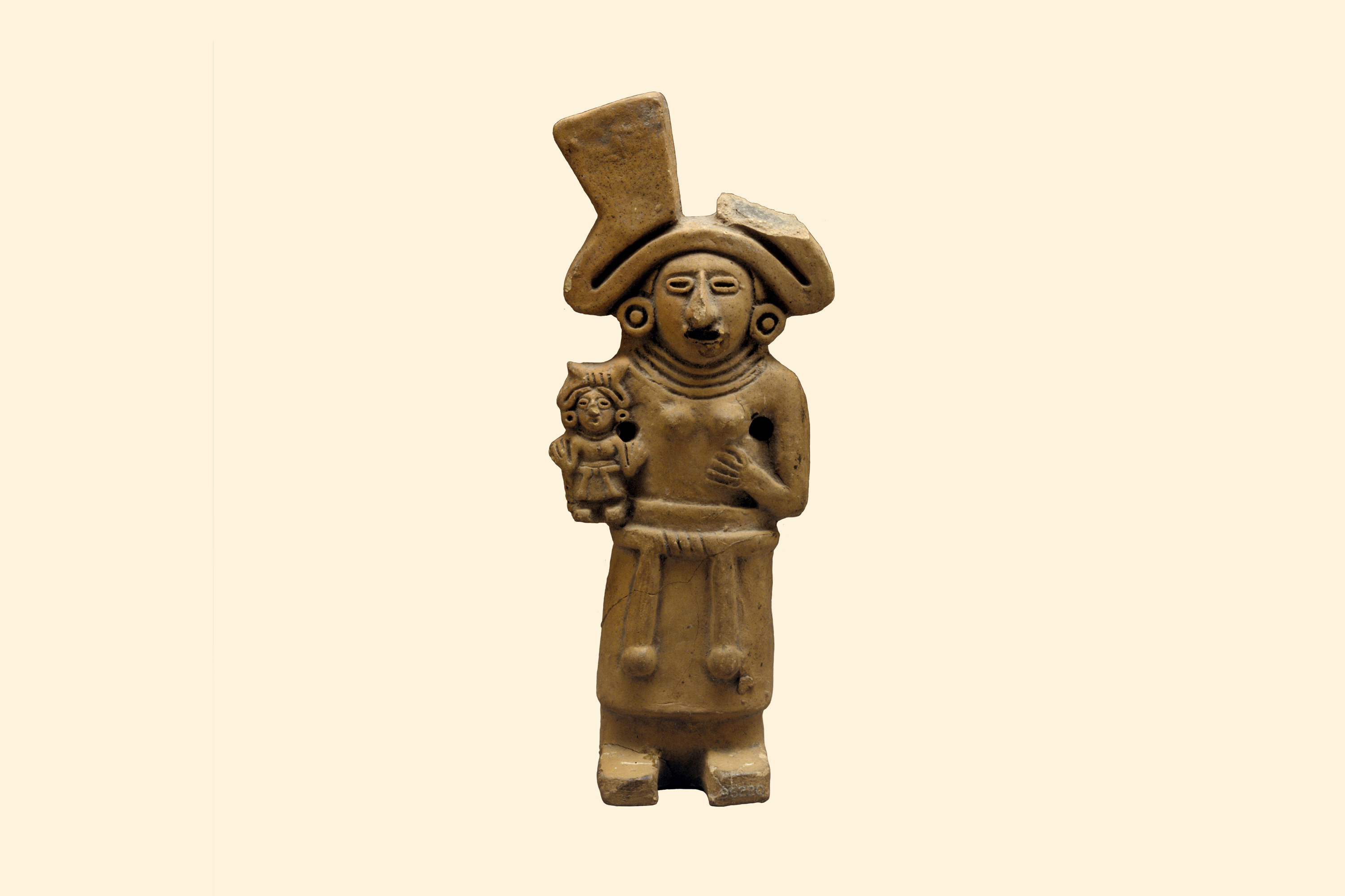 Public markets were centers of Aztec life, offering necessities like food and dishes. Common items like this rattle were associated with fertility and childbirth.