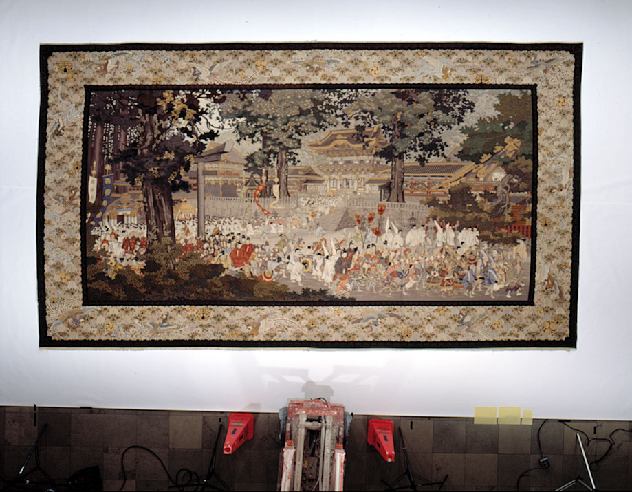Japanese silk tapestry. Festival scene at Temple in Nikko, Japan.
Credit Information: © 1995 The Field Museum ID# A112796cPhotographer: John Weinstein