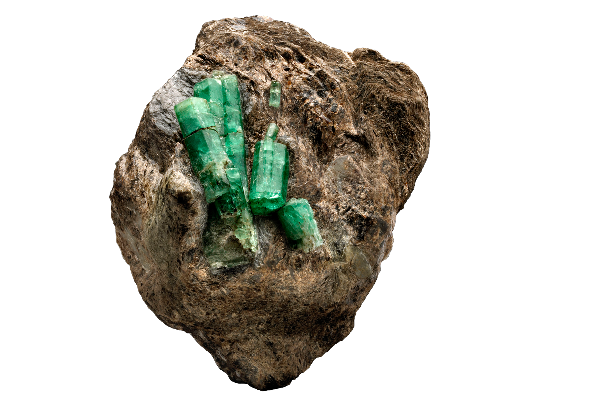 Natural emerald crystals