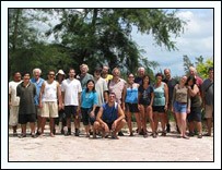 Group photo following a snorkeling trip to a small offshore island