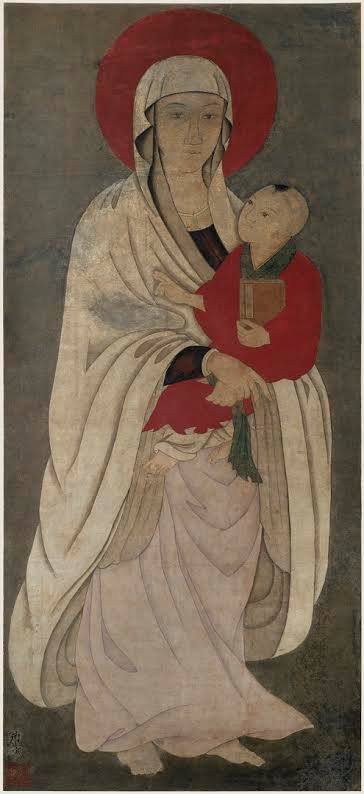 Chinese Madonna and Child Scroll