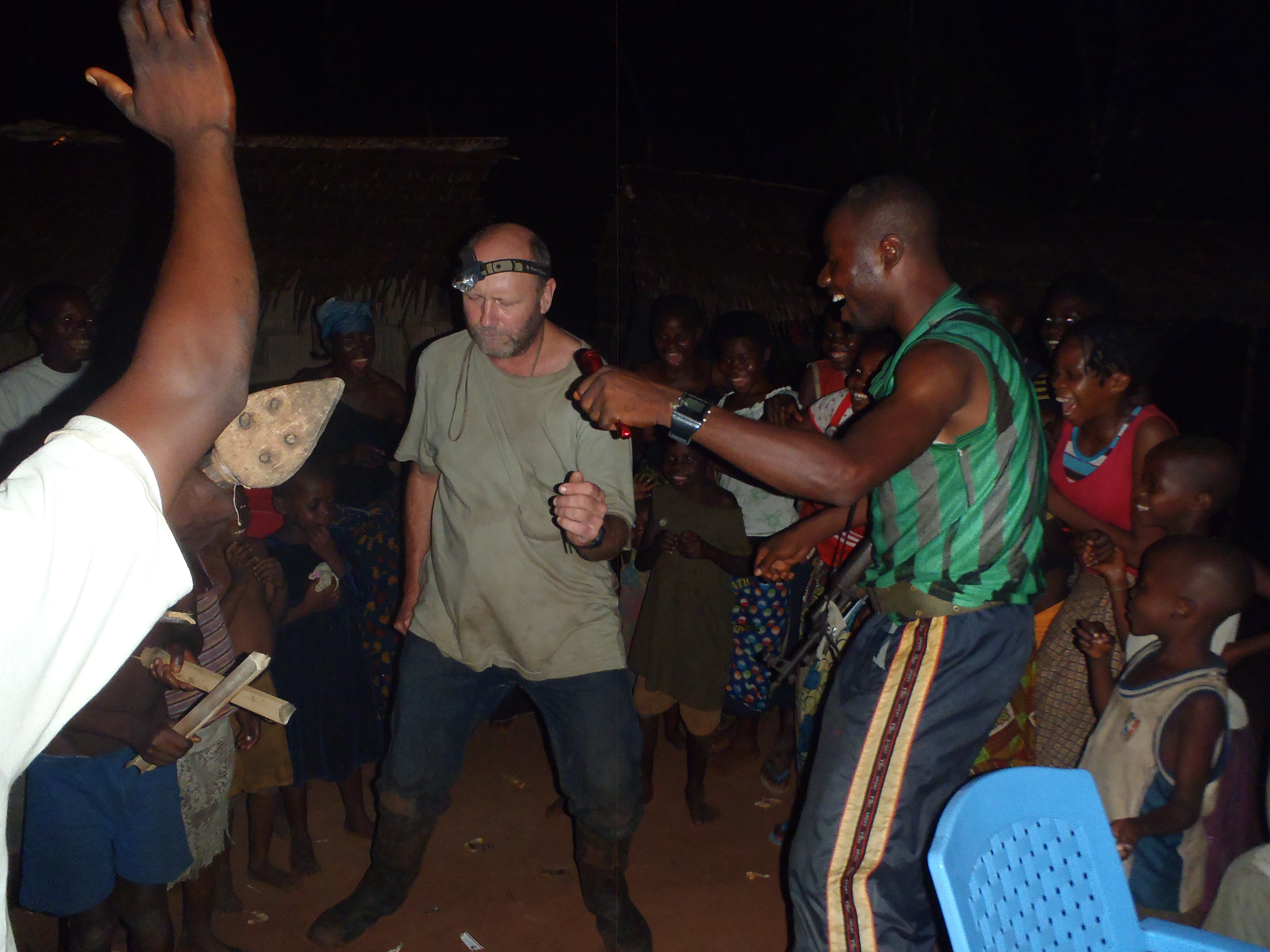 Party in the Congo (after a hard day of fieldwork), 2012. Courtesy of Lem’s Kalemba.