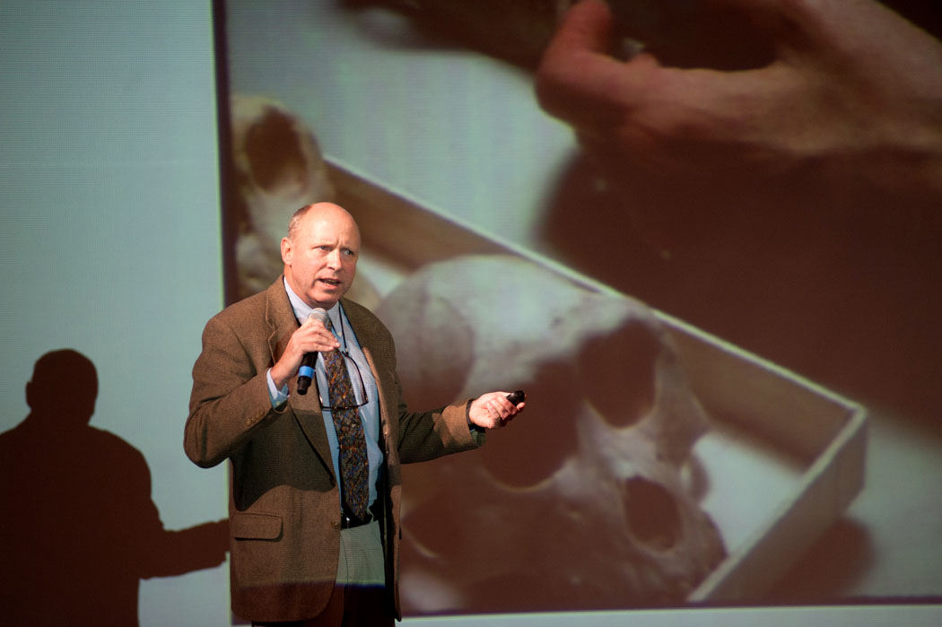 Bill discusses the Museum’s historic mammal collection at a Founders' Council event kicking off the Wonders of the 1893 World's Fair exhibit in 2013. Field Museum photo by Karen Bean. GN91910_156d