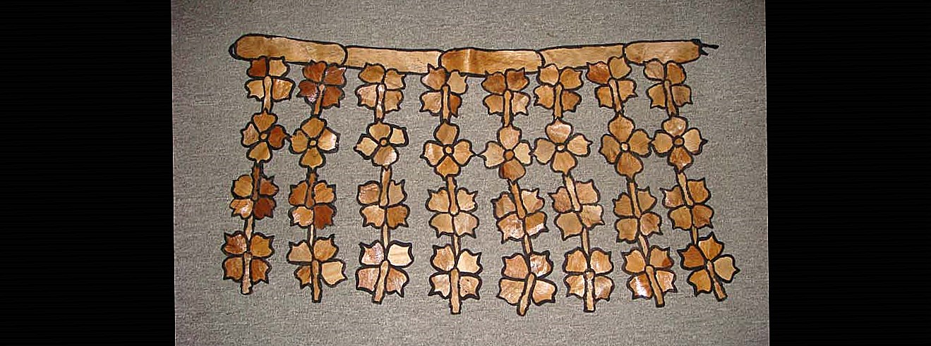 A part of dress called kiekie, an ornamental girdle worn by women in the Kingdom of Tonga around the waist and over a skirt or tupenu (wrapped garment) underneath.  This kiekie was purchased for the Museum’s collections *by Regenstein Collections Manager Christopher J. Philipp in 2010.  Temporary Number T2010.0017.  © The Field Museum, Photographer Christopher J. Philipp.