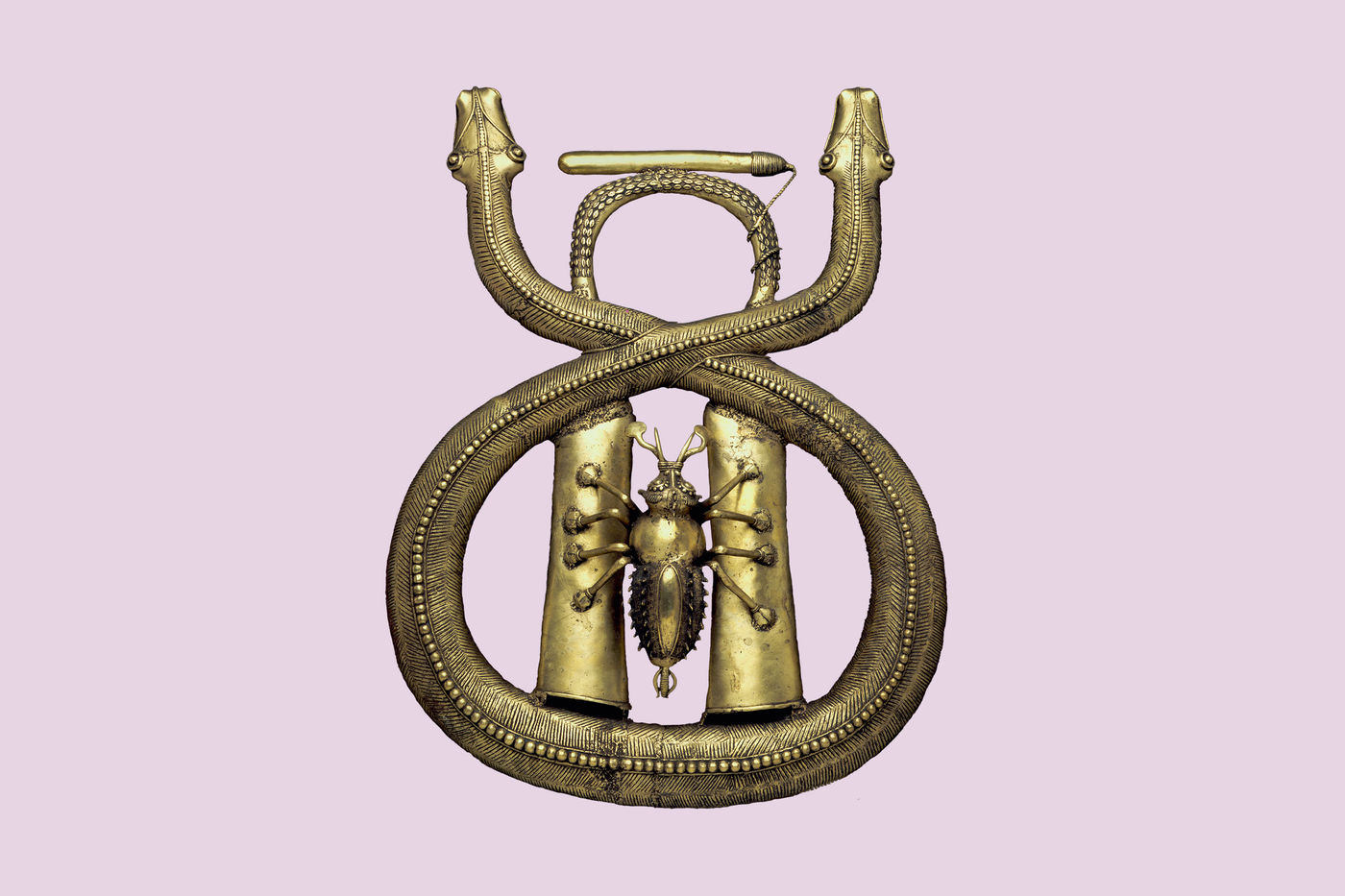 The Bamum (baa-MOOM) have lived for centuries in western Cameroon. The double-headed snake became their royal symbol in the 1800s, a reminder of King Mbuembue’s heroic army that fought enemies on two fronts at the same time—and won.