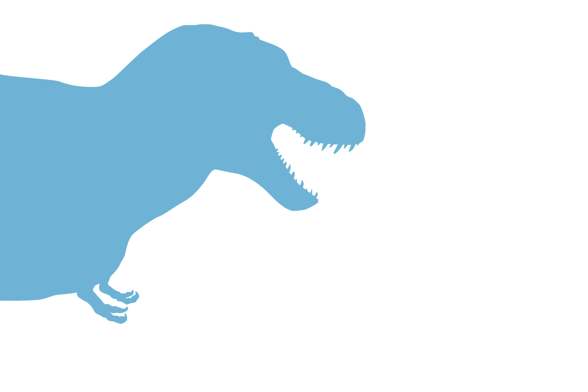 Basic Ticket image with a silhouette of a dinosaur.