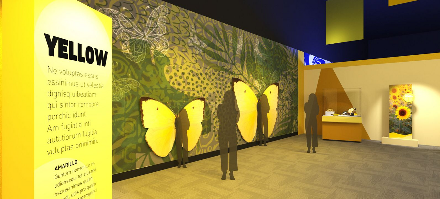 An artist's rendering of the Wild Color yellow gallery.