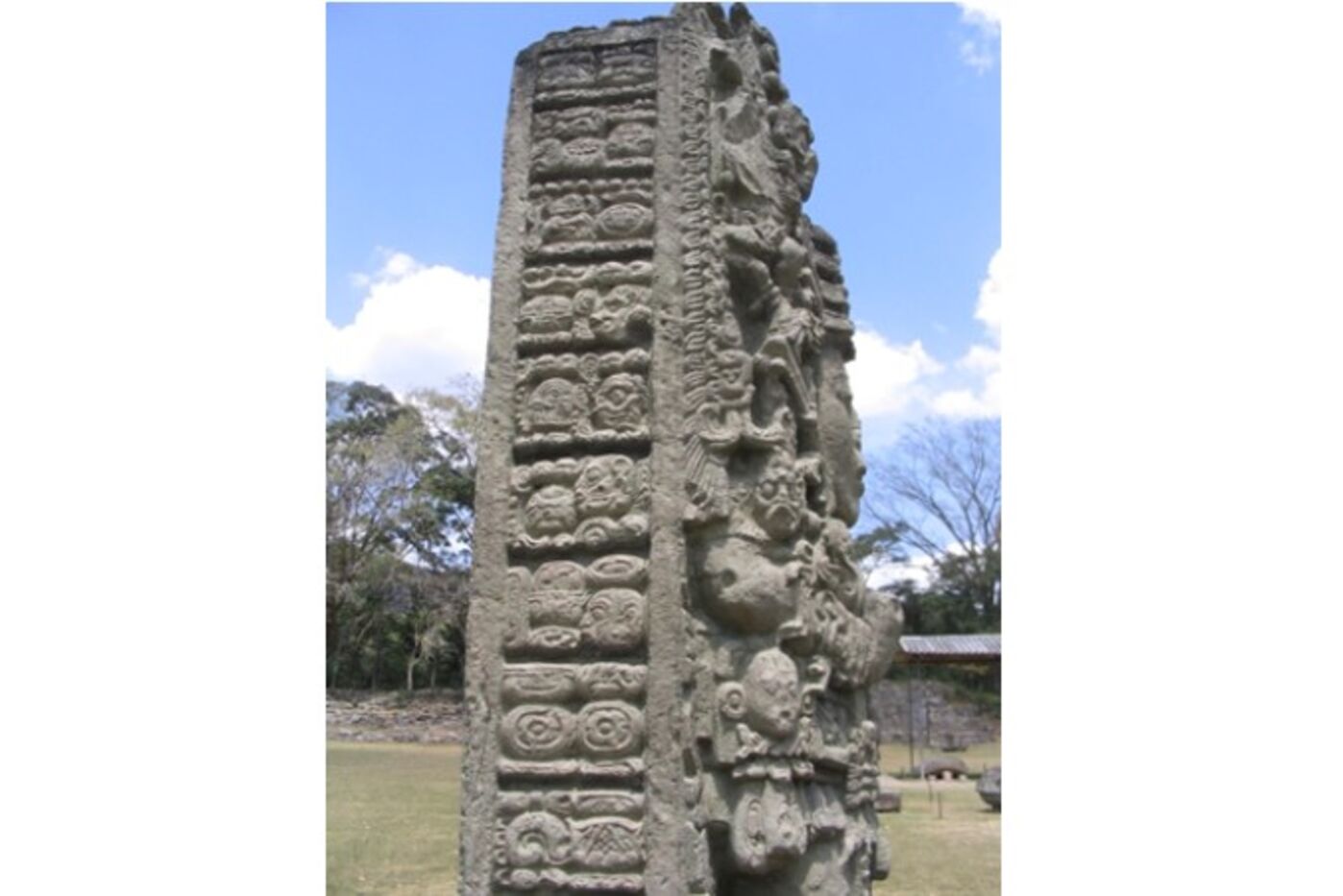 Classic period Maya writing from Stela A at Copan, Honduras, depicting the 13th ruler in the city's dynasty.