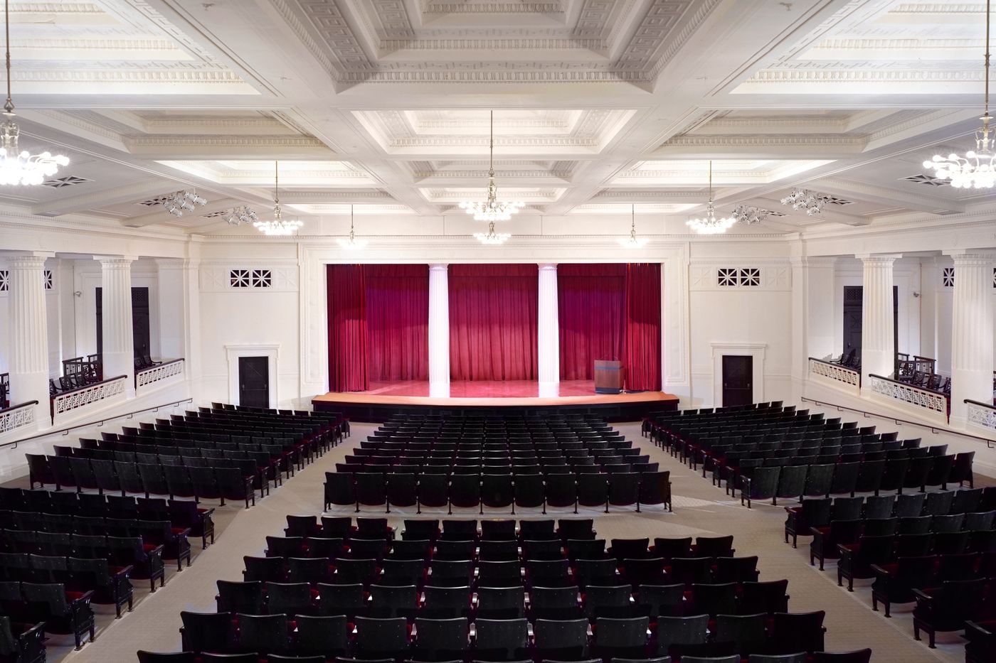 The James Simpson Theatre, from the rear looking towards the stage.