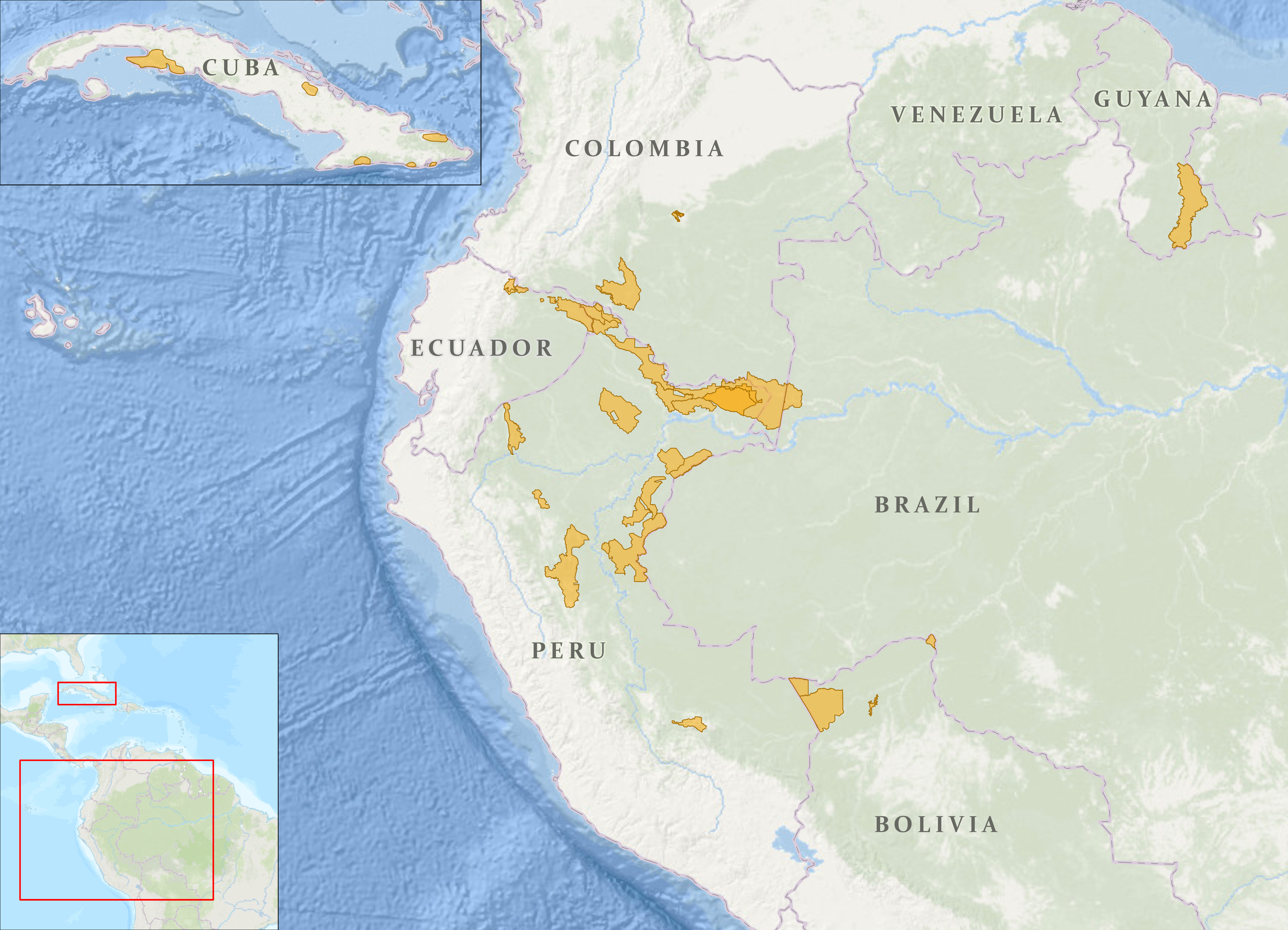 A map showing locations of Field Museum rapid biological and social inventories, 1999–2025
