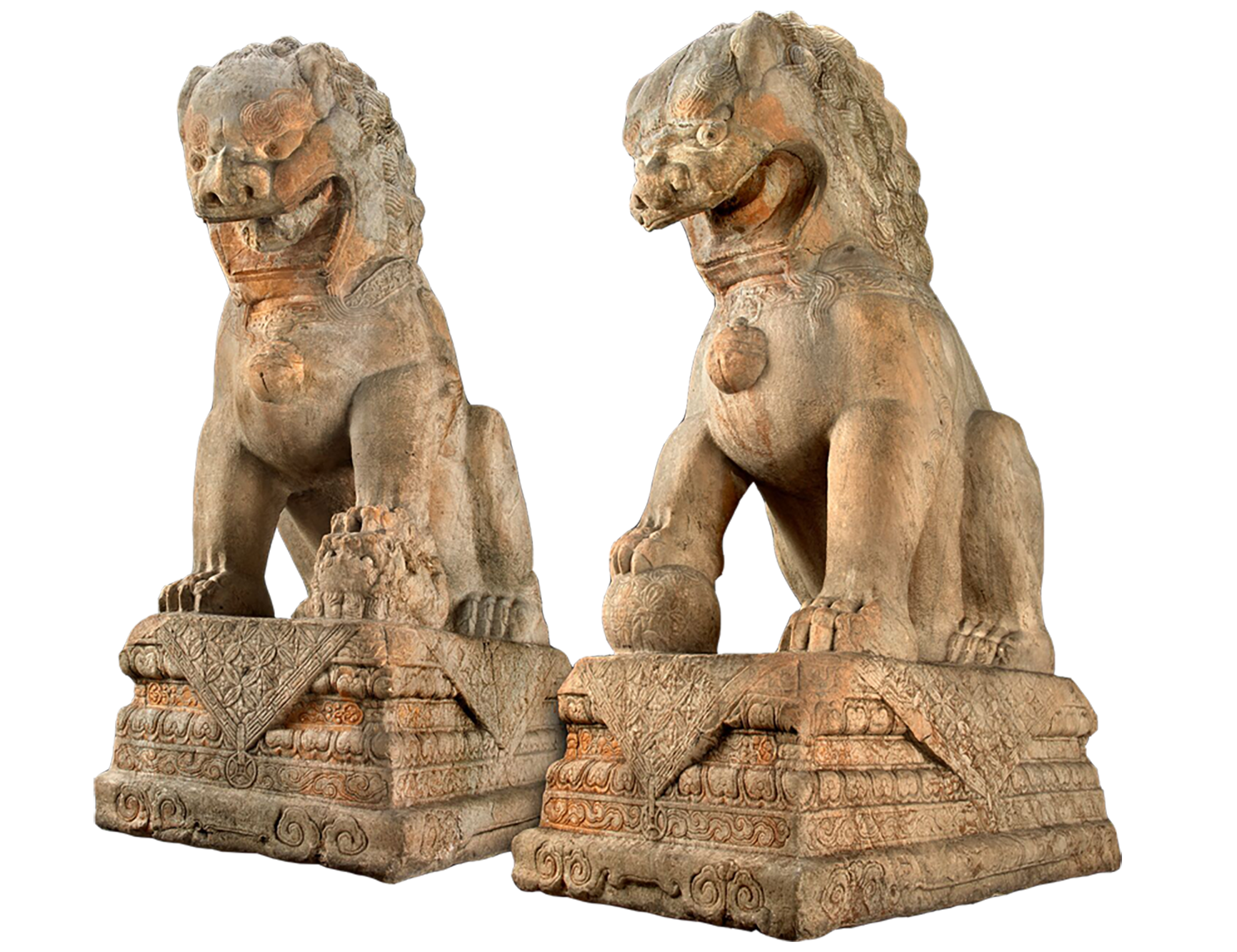 Pair of stone lions