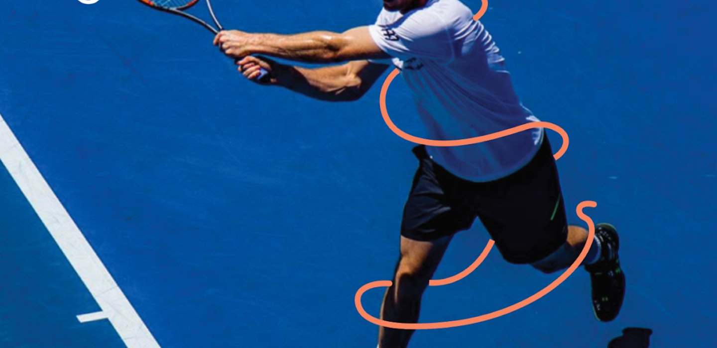 an athlete swinging their tennis racket