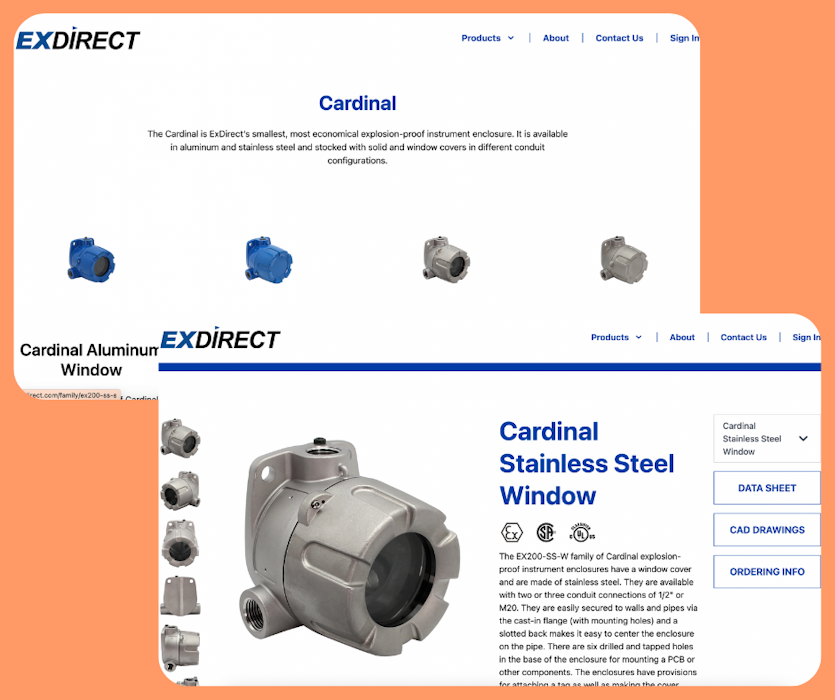 Screenshot of ExDirect's new website