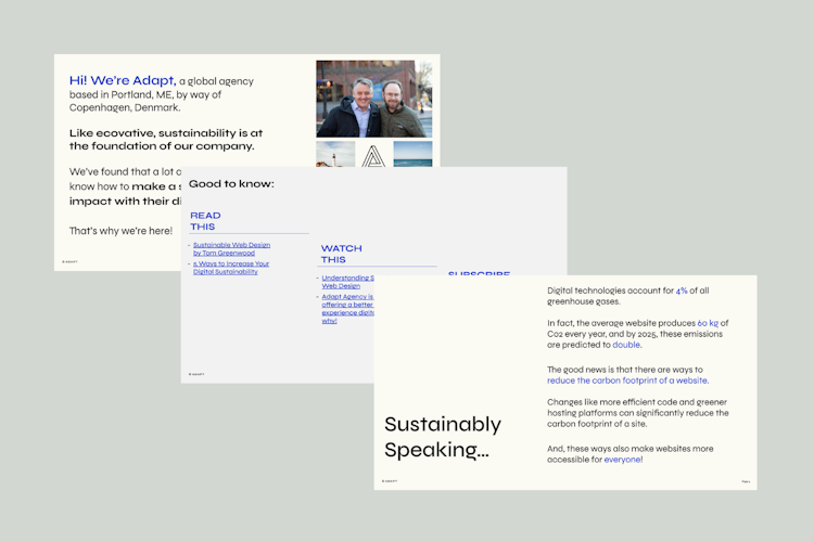 a series of slides from our Digital Sustainability Impact Guide